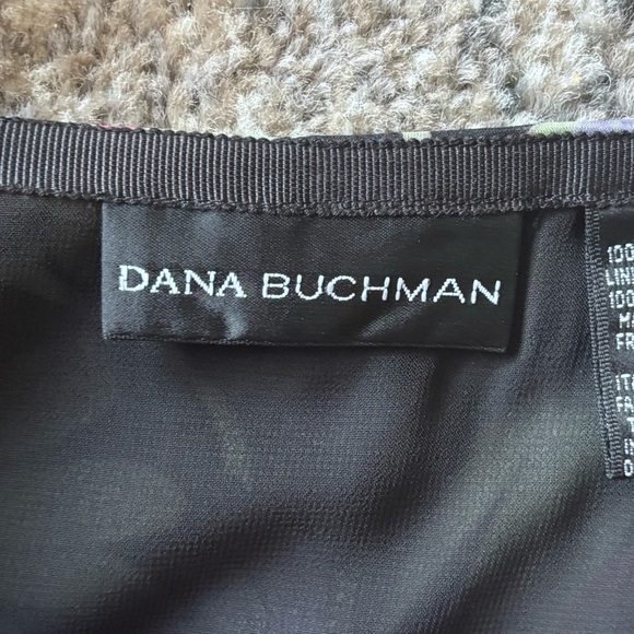 Dana Buchman Y2K Silk Asymetrical Midi Skirt Vtg Floral Print Flowy Flare Size 4 - Picture 2 of 11